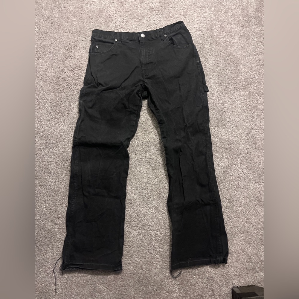 Black distressed carpenter pants